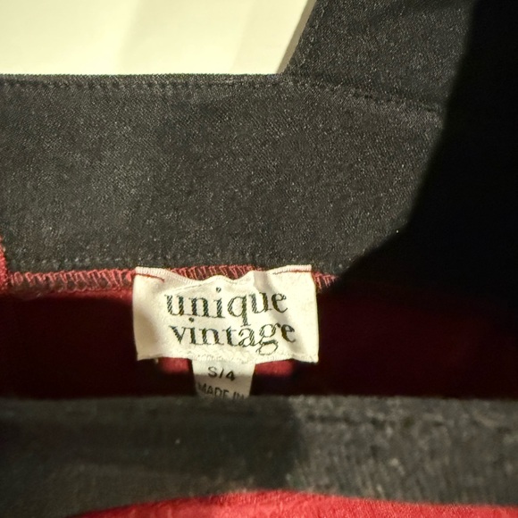 NWOT Unique Vintage Burgundy and Black Midi Dress - Picture 4 of 4